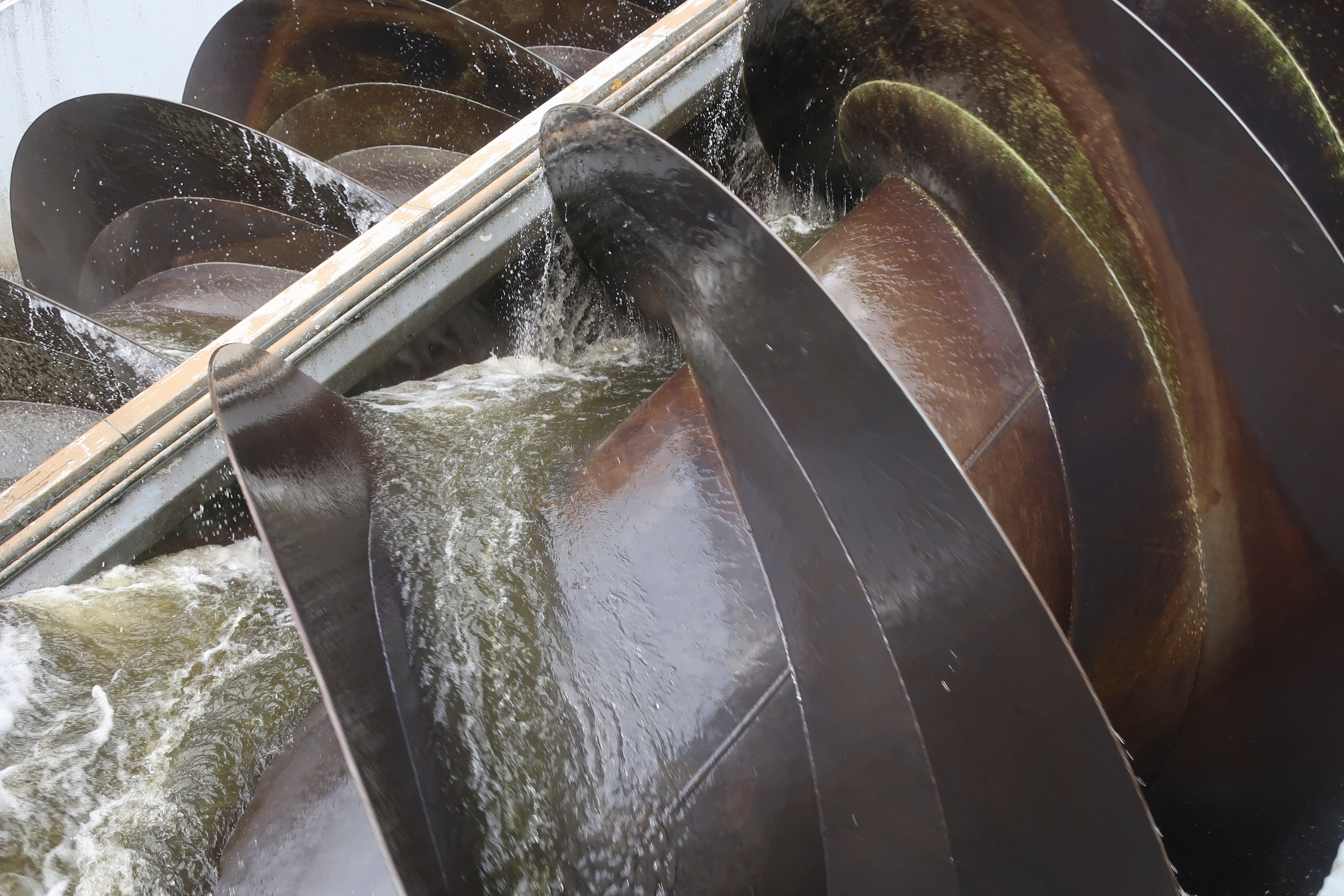 Archimedes-Schrauben am Kinderdijk.